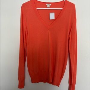 J. Crew Women's V-Neck Sweater - Bright Orange